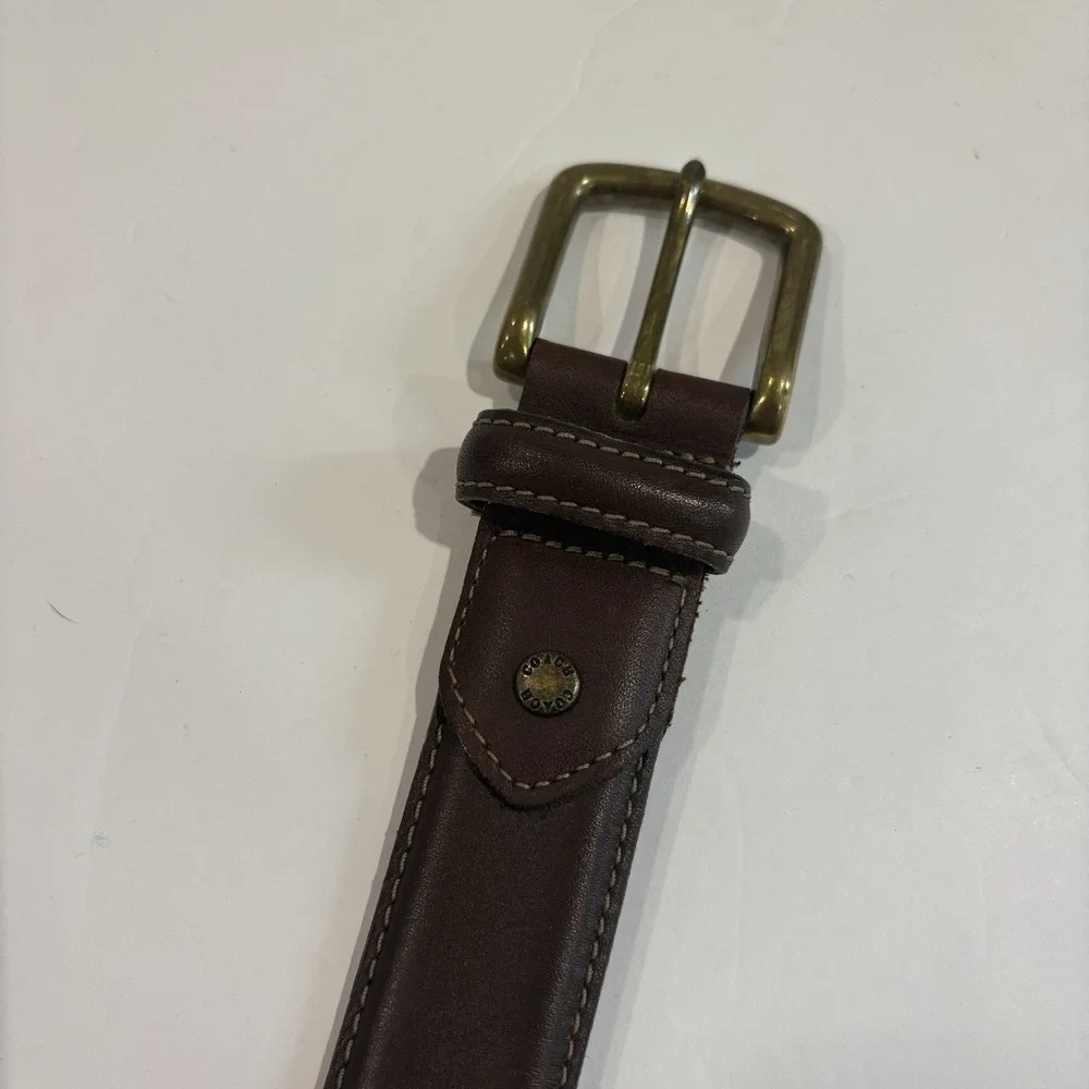 Coach Brown Leather Belt Men's Sz 40-42 Estimated Brass Buckle Genuine Leather